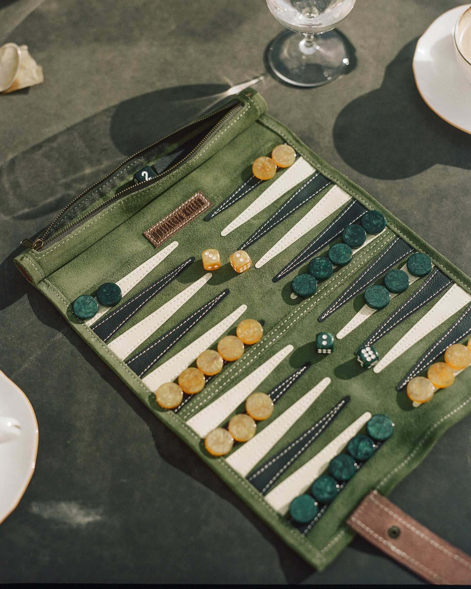 Leather Travel Backgammon Board