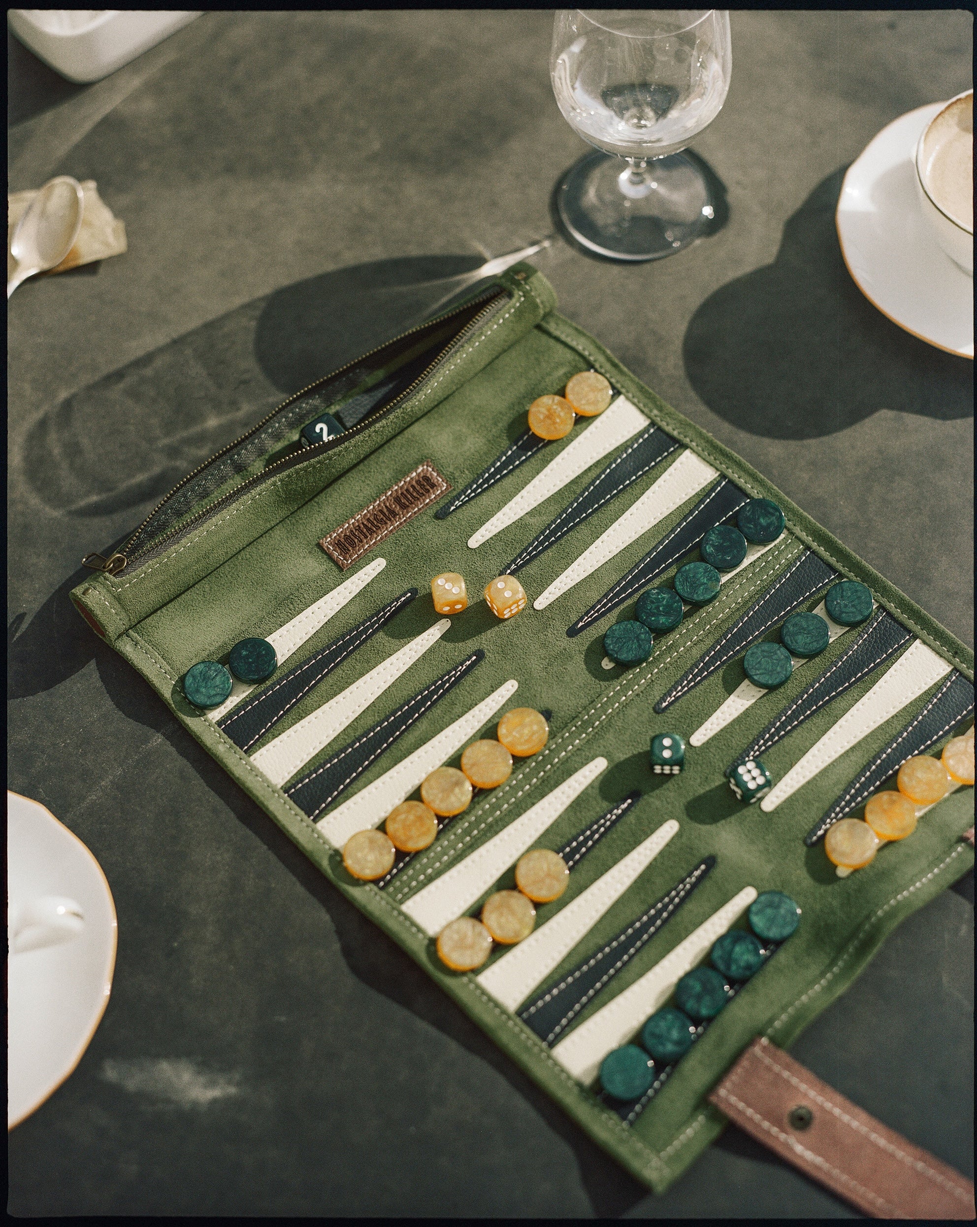 Leather Travel Backgammon Board